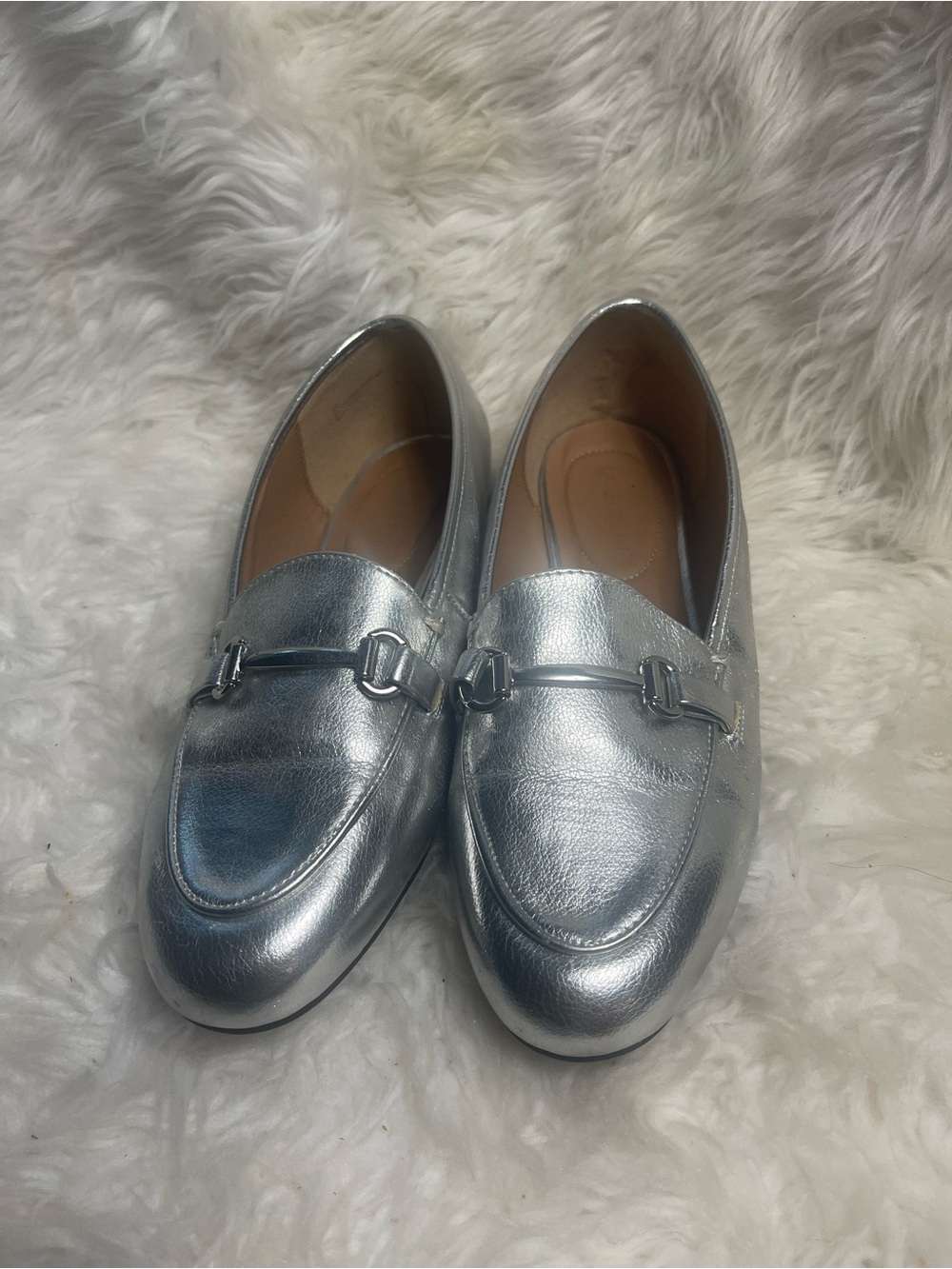 Lane Bryant synthetic Metallic Silver Bit Loafers SZ12W